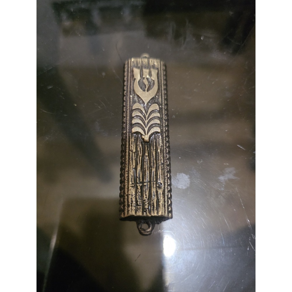Mesusa Mezuzah Schriftkapsel ohne Klaf / Messing ca. 20,5x82,5 mm gross
